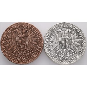 Srebro Czech Rep. 2021 Talar RUDOLPH II. 1603 2 monety Ag + Cu, certyfikat etue