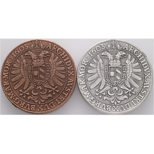 Argento Rep. Ceca 2021 Thaler RUDOLPH II. 1603 2 monete Ag + Cu, etue certificat
