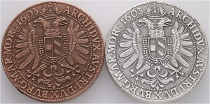 Silber Tschechische Rep. 2021 Taler RUDOLPH II. 1603 2 Münzen Ag + Cu, etue certificat