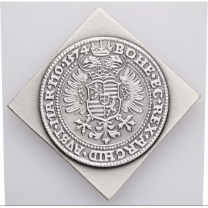 Srebrny certyfikat 1 talara MAXIMILIAN II. 1574/2023, wybity stemplem, numerowany nr 107