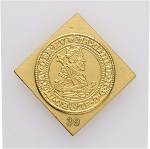 Certificato d'oro 2 ducati Clipe MAXIMILIAN II. 1674/2023, punzone, numerato n. 39.