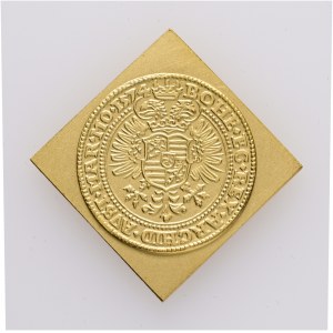 Certificato d'oro 2 ducati Clipe MAXIMILIAN II. 1674/2023, punzone, numerato n. 39.