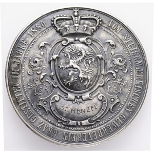 Silver Austria Graz 1880 Donated by Srarian trade association Franf Joseph I. Original etue, punch