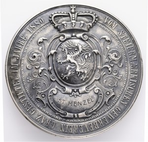 Silber Österreich Graz 1880 Gestiftet vom Srarischen Gewerbeverein Franf Joseph I. Original-Etui, Punze