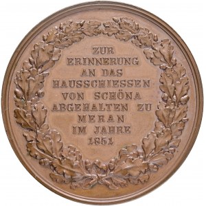 Bronz Rakúsko Uhorsko František Jozef I. Strelecký festival Schöna 1851 Merano