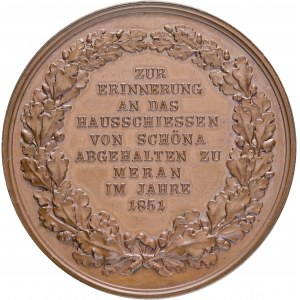 Bronze Autriche Hongrie Franz Joseph I.Festival de tir Schöna 1851 Merano