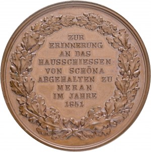 Bronze Austria Hungary Franz Joseph I.Shooting festival Schöna 1851 Merano