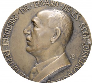 Tschechoslowakei Medaille 1933 Präsident Edvard Beneš einseitig etü