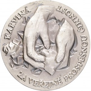Czechosłowacja Medal Miasto Karwina Za zasługi dla społeczeństwa 1980 jednostronny etue