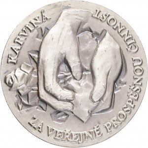 Czechoslovakia Medal Karviná City For public service 1980 one-sided etue