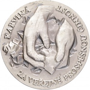 Tschechoslowakei Medaille der Stadt Karviná Für Verdienste um das Gemeinwohl 1980 einseitig etü
