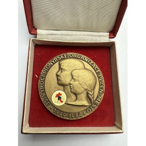 Czechoslovakia Medal 35th Anniversary PIONÝR Plzeň etue