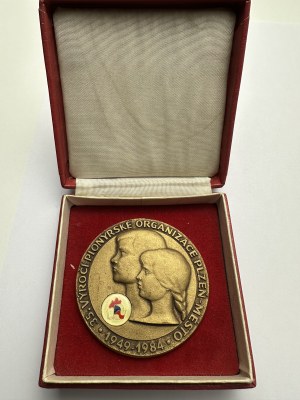 Tschechoslowakei Medaille 35. Jahrestag PIONÝR Plzeň etue