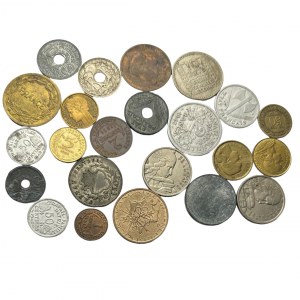 Lot of 23 coins diferent type and years France