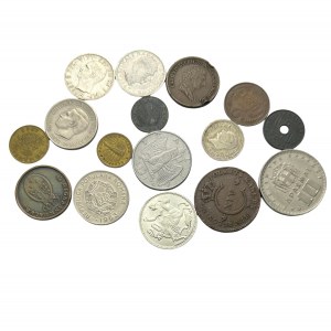 Lot von 16 Münzen verschiedener Art und Jahre Rumänien, Griechenland, Deutschland