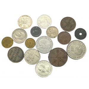 Lotto di 16 monete di diverso tipo e anno Romania, Grecia, Germania