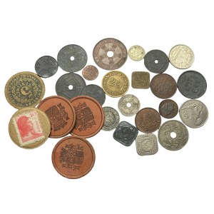 Lot of 28 coins diferent type and years Belgie, Netherland