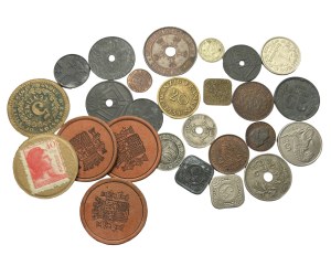Zestaw 28 monet różnego typu i z różnych lat Belgia, Holandia