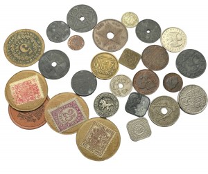Lotto di 28 monete di diverso tipo e anno Belgio, Paesi Bassi