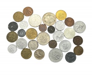 Zestaw 29 monet różnego typu i z różnych lat Austria, Czechosłowacja