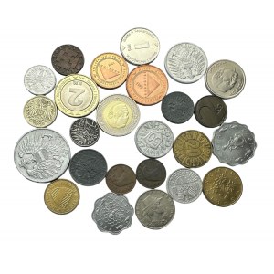 Zestaw 25 monet różnego typu i z różnych lat Austria, Malta, Bośnia, Maroko