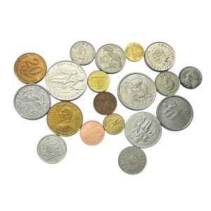 Lotto di 19 monete di diverso tipo e anno Tanzania, Thailandia, Zambia ecc.