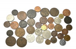 Zestaw 39 monet różnego typu i z różnych lat, Wielka Brytania itp.