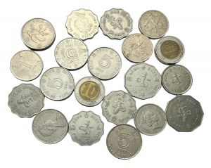 Posten von 20 Münzen verschiedener Art und Jahre Honk Kong