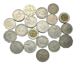 Lotto di 20 monete di diverso tipo e anno Honk Kong