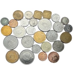 Lotto di 28 monete di diverso tipo e anno Paesi Bassi Anttilen, Uganda