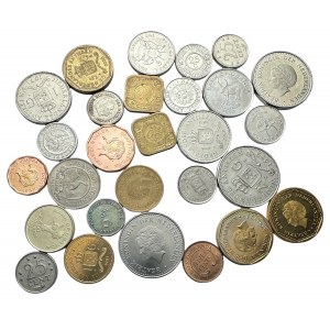 Lotto di 28 monete di diverso tipo e anno Paesi Bassi Anttilen, Uganda