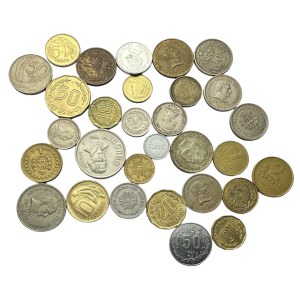 Lot of 30 coins diferent type and years Uruguay