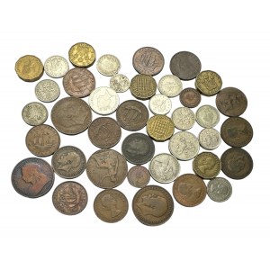 Lotto di 40 monete di diverso tipo e anno Gran Bretagna