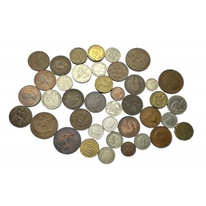 Lot de 40 pièces de monnaie de différents types et années Grande-Bretagne