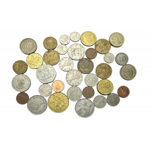 Zestaw 35 monet różnego typu i z różnych lat Zimbabwe, Turcja, Kenia