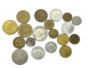 Zestaw 19 monet różnego typu i z różnych lat Tunezja