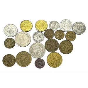 Zestaw 19 monet różnego typu i z różnych lat Tunezja
