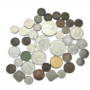 Lot of 42 coins diferent type and years Belgie, Netherland