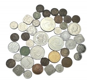 Lot of 42 coins diferent type and years Belgium, Netherland