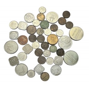 Lotto di 42 monete di diverso tipo e anno Belgio, Paesi Bassi