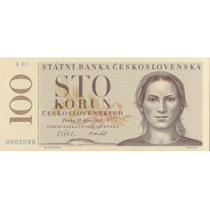 Tchécoslovaquie Non réédité 100 Kčs 1951 édition 2023 No.0002099