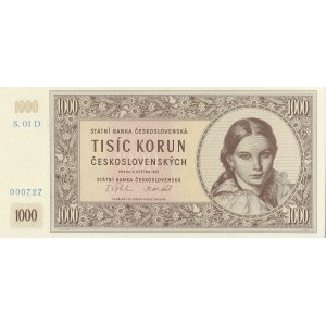 Czechoslovakia Unreleased 1000 Kčs 1951 edition 2023 No.000727