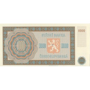 Tchécoslovaquie Non réédité 1000 Kčs 1951 édition 2023 No.000727