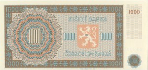 Cecoslovacchia Inedito 1000 Kčs 1951 edizione 2023 No.000727