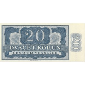 Tschechoslowakei Unveröffentlichte 20 Kčs 1953 Ausgabe 2023 Nr.002452