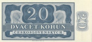 Tschechoslowakei Unveröffentlichte 20 Kčs 1953 Ausgabe 2023 Nr.002452