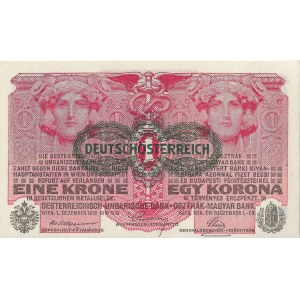 AUSTRIA UNGHERIA 1 corona 1916 francobollo per DEUTSCHÖSTERRREICH 1634 No.471593