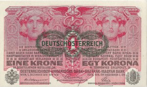 ÖSTERREICH UNGARN 1 Krone 1916 Marke für DEUTSCHÖSTERRREICH 1634 Nr.471593