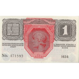 AUSTRIA HUNGARY 1 Krone 1916 stamp for DEUTSCHÖSTERRREICH 1634 No.471593