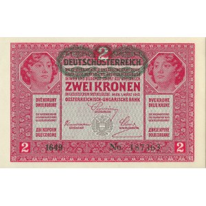 Repubblica di GERMANIA-AUSTRIA 2 Corone 1917 francobollo DEUTSCHÖSTERRREICH 1649 No.187363